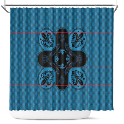 Bafokeng Rabbit Crown Palesa ea kharanium Shower Curtain Blue Seanamarena Basotho Blanket Inspired