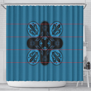 Bafokeng Rabbit Crown Palesa ea kharanium Shower Curtain Blue Seanamarena Basotho Blanket Inspired