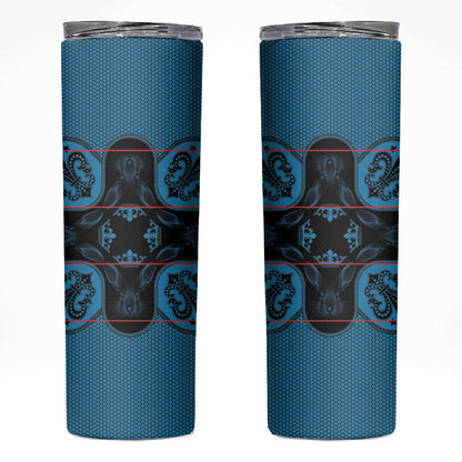 Bafokeng Rabbit Crown Palesa ea kharanium Skinny Tumbler Blue Seanamarena Basotho Blanket Inspired