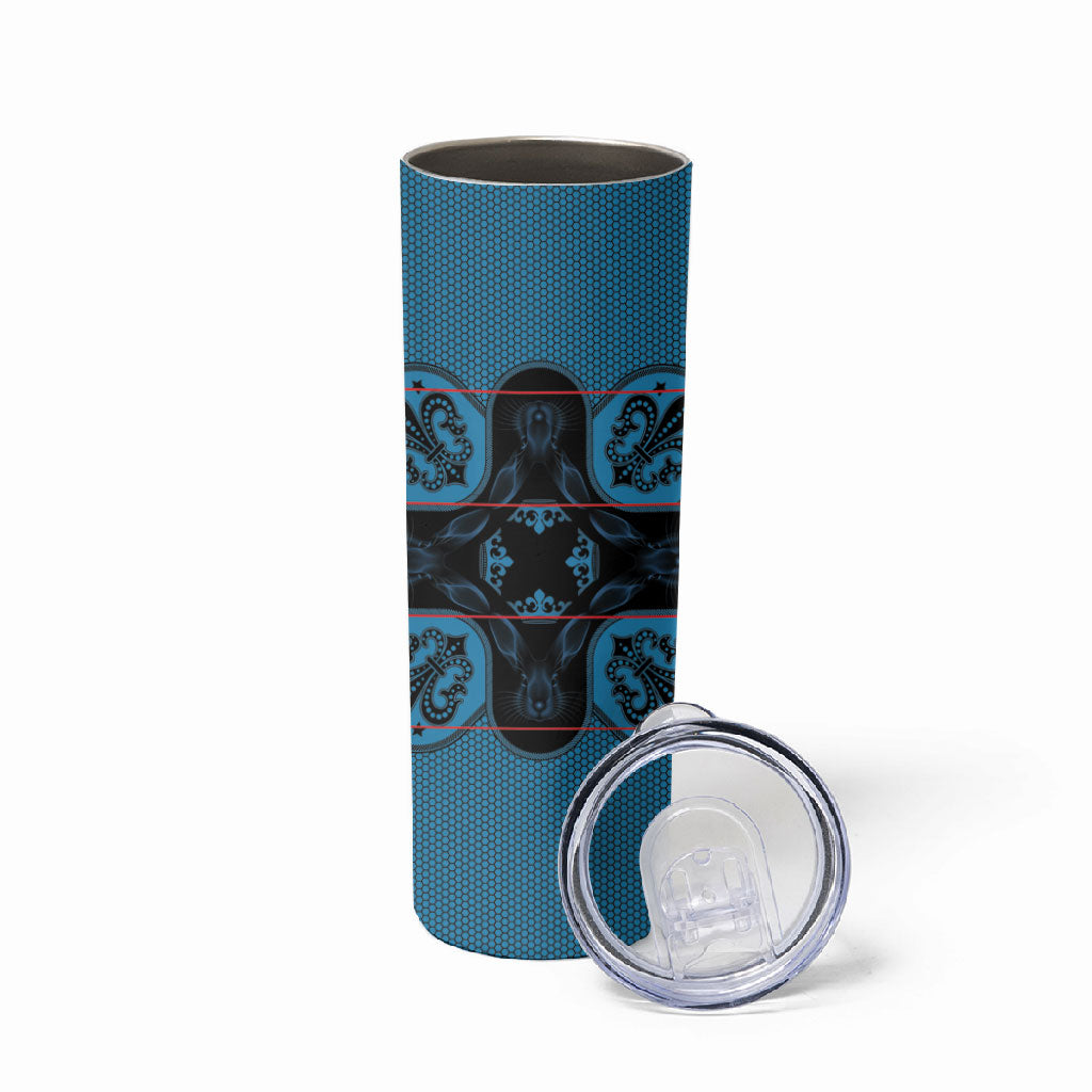 Bafokeng Rabbit Crown Palesa ea kharanium Skinny Tumbler Blue Seanamarena Basotho Blanket Inspired