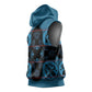Bafokeng Rabbit Crown Palesa ea kharanium Sleeveless Hoodie Blue Seanamarena Basotho Blanket Inspired