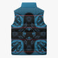 Bafokeng Rabbit Crown Palesa ea kharanium Sleeveless Puffer Jacket Blue Seanamarena Basotho Blanket Inspired