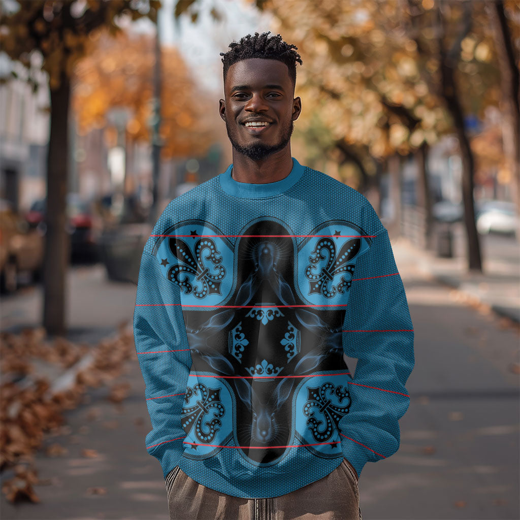 Bafokeng Rabbit Crown Palesa ea kharanium Sweatshirt Blue Seanamarena Basotho Blanket Inspired