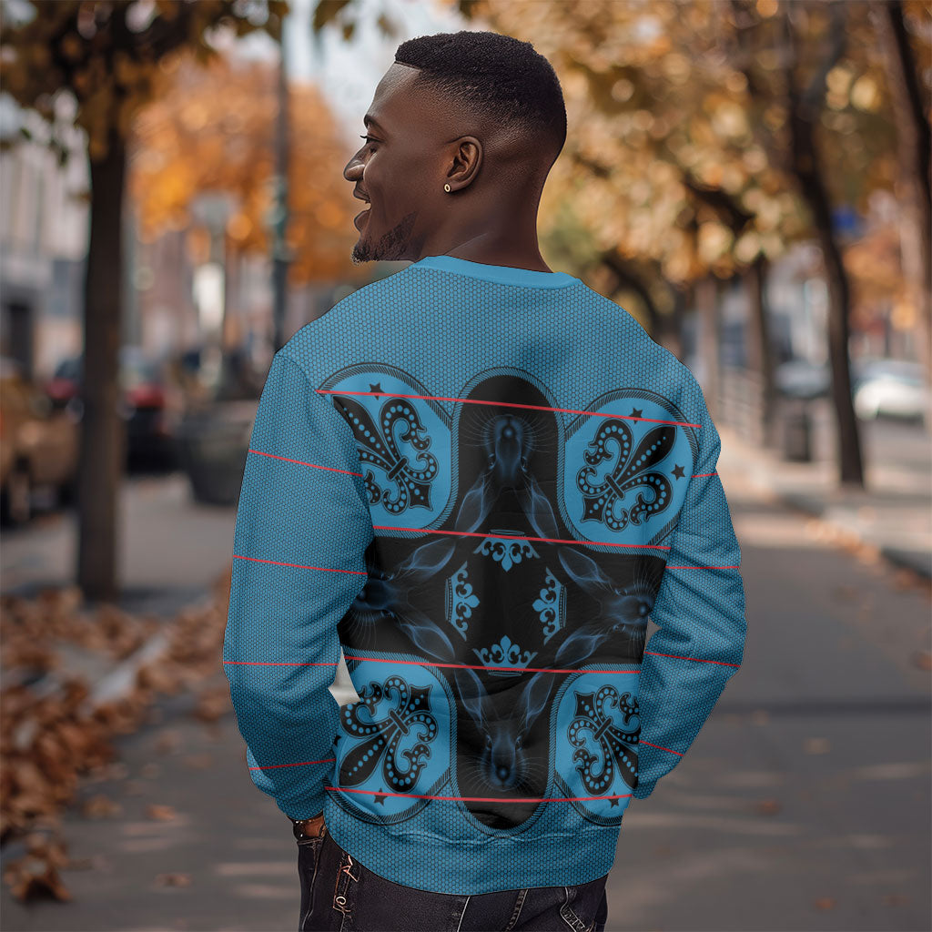 Bafokeng Rabbit Crown Palesa ea kharanium Sweatshirt Blue Seanamarena Basotho Blanket Inspired