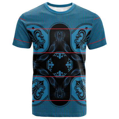 Bafokeng Rabbit Crown Palesa ea kharanium T shirt Blue Seanamarena Basotho Blanket Inspired