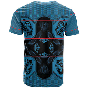 Bafokeng Rabbit Crown Palesa ea kharanium T shirt Blue Seanamarena Basotho Blanket Inspired