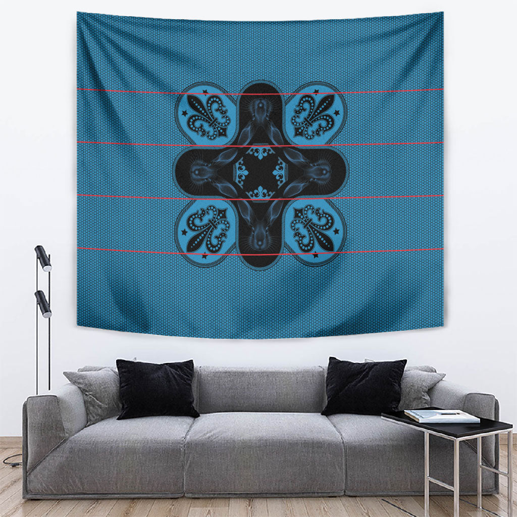 Bafokeng Rabbit Crown Palesa ea kharanium Tapestry Blue Seanamarena Basotho Blanket Inspired