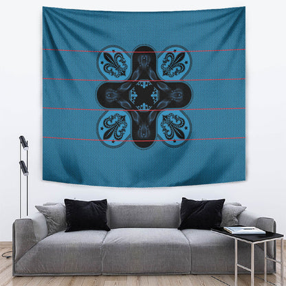 Bafokeng Rabbit Crown Palesa ea kharanium Tapestry Blue Seanamarena Basotho Blanket Inspired