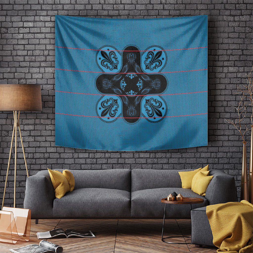 Bafokeng Rabbit Crown Palesa ea kharanium Tapestry Blue Seanamarena Basotho Blanket Inspired