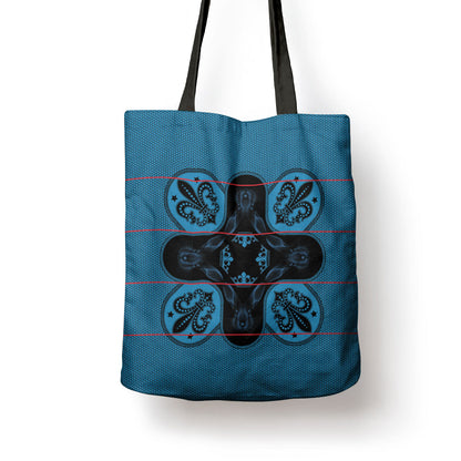 Bafokeng Rabbit Crown Palesa ea kharanium Tote Bag Blue Seanamarena Basotho Blanket Inspired