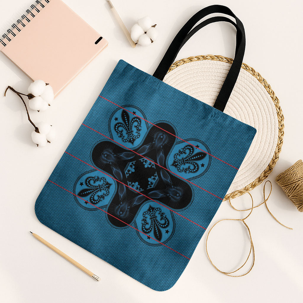 Bafokeng Rabbit Crown Palesa ea kharanium Tote Bag Blue Seanamarena Basotho Blanket Inspired