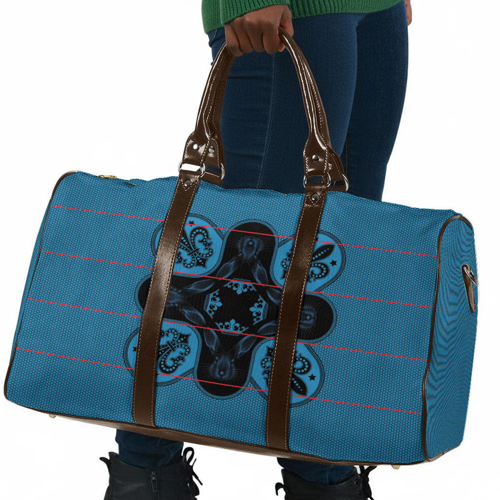 Bafokeng Rabbit Crown Palesa ea kharanium Travel Bag Blue Seanamarena Basotho Blanket Inspired