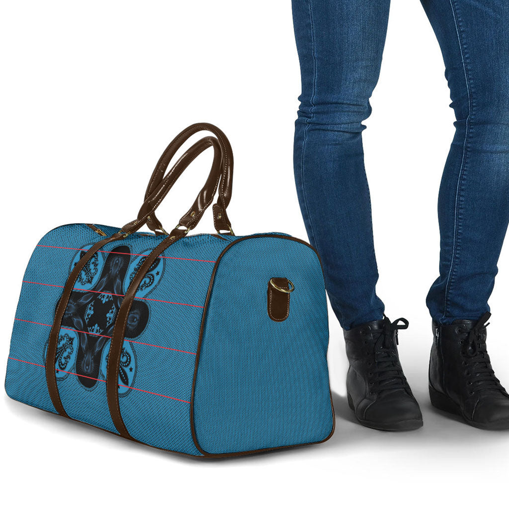 Bafokeng Rabbit Crown Palesa ea kharanium Travel Bag Blue Seanamarena Basotho Blanket Inspired