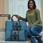 Bafokeng Rabbit Crown Palesa ea kharanium Travel Bag Blue Seanamarena Basotho Blanket Inspired