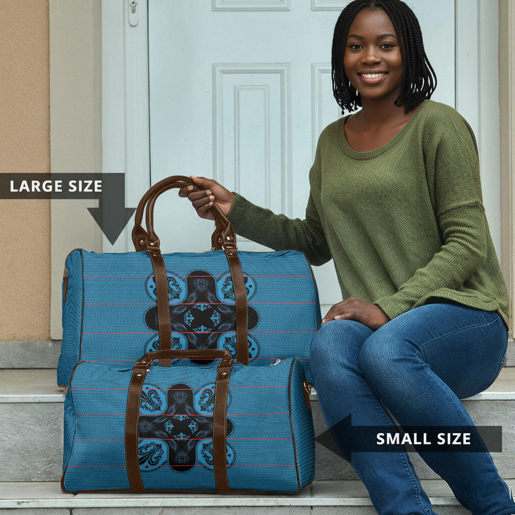Bafokeng Rabbit Crown Palesa ea kharanium Travel Bag Blue Seanamarena Basotho Blanket Inspired