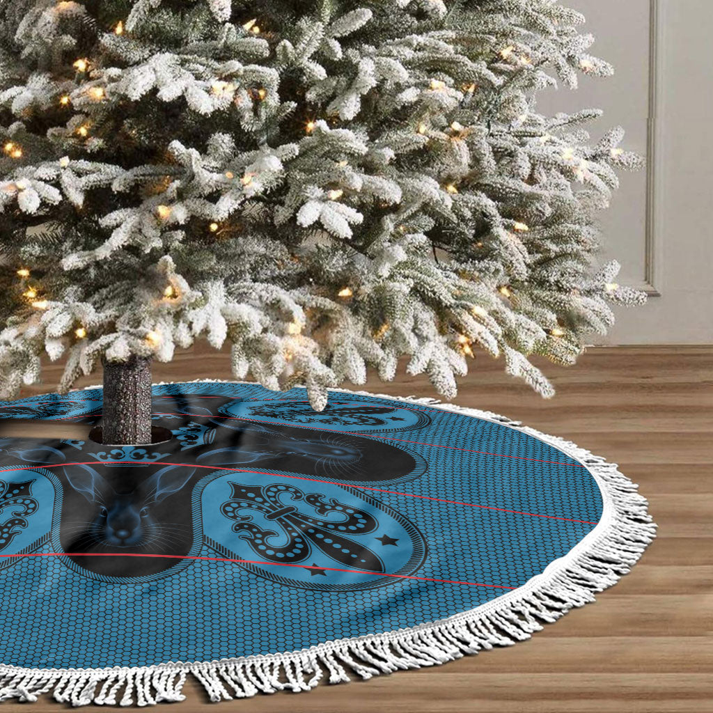 Bafokeng Rabbit Crown Palesa ea kharanium Tree Skirt Blue Seanamarena Basotho Blanket Inspired