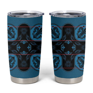 Bafokeng Rabbit Crown Palesa ea kharanium Tumbler Cup Blue Seanamarena Basotho Blanket Inspired