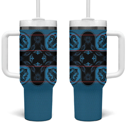 Bafokeng Rabbit Crown Palesa ea kharanium Tumbler With Handle Blue Seanamarena Basotho Blanket Inspired
