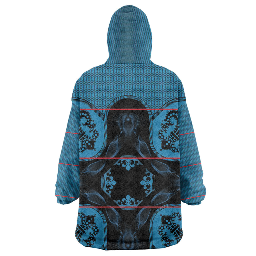 Bafokeng Rabbit Crown Palesa ea kharanium Wearable Blanket Hoodie Blue Seanamarena Basotho Blanket Inspired