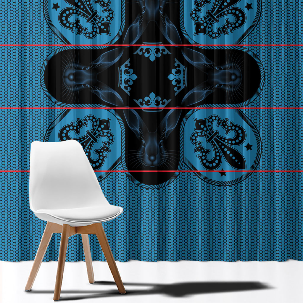 Bafokeng Rabbit Crown Palesa ea kharanium Window Curtain Blue Seanamarena Basotho Blanket Inspired