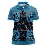 Bafokeng Rabbit Crown Palesa ea kharanium Women Polo Shirt Blue Seanamarena Basotho Blanket Inspired