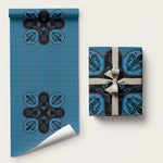 Bafokeng Rabbit Crown Palesa ea kharanium Wrapping Paper Blue Seanamarena Basotho Blanket Inspired