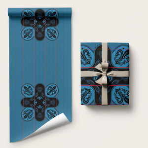 Bafokeng Rabbit Crown Palesa ea kharanium Wrapping Paper Blue Seanamarena Basotho Blanket Inspired