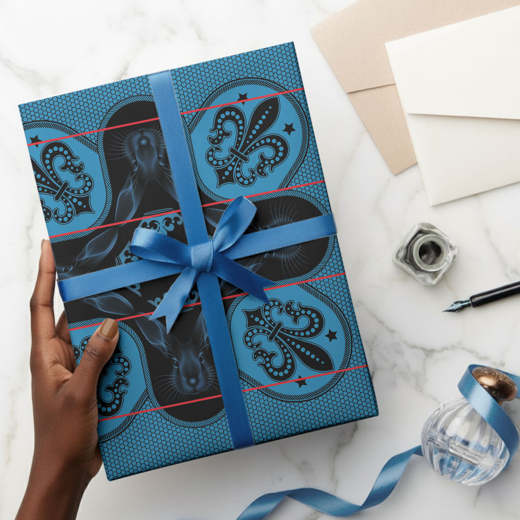 Bafokeng Rabbit Crown Palesa ea kharanium Wrapping Paper Blue Seanamarena Basotho Blanket Inspired