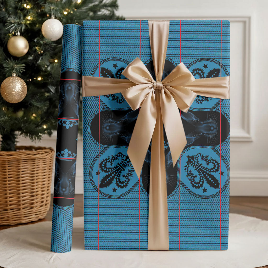 Bafokeng Rabbit Crown Palesa ea kharanium Wrapping Paper Blue Seanamarena Basotho Blanket Inspired