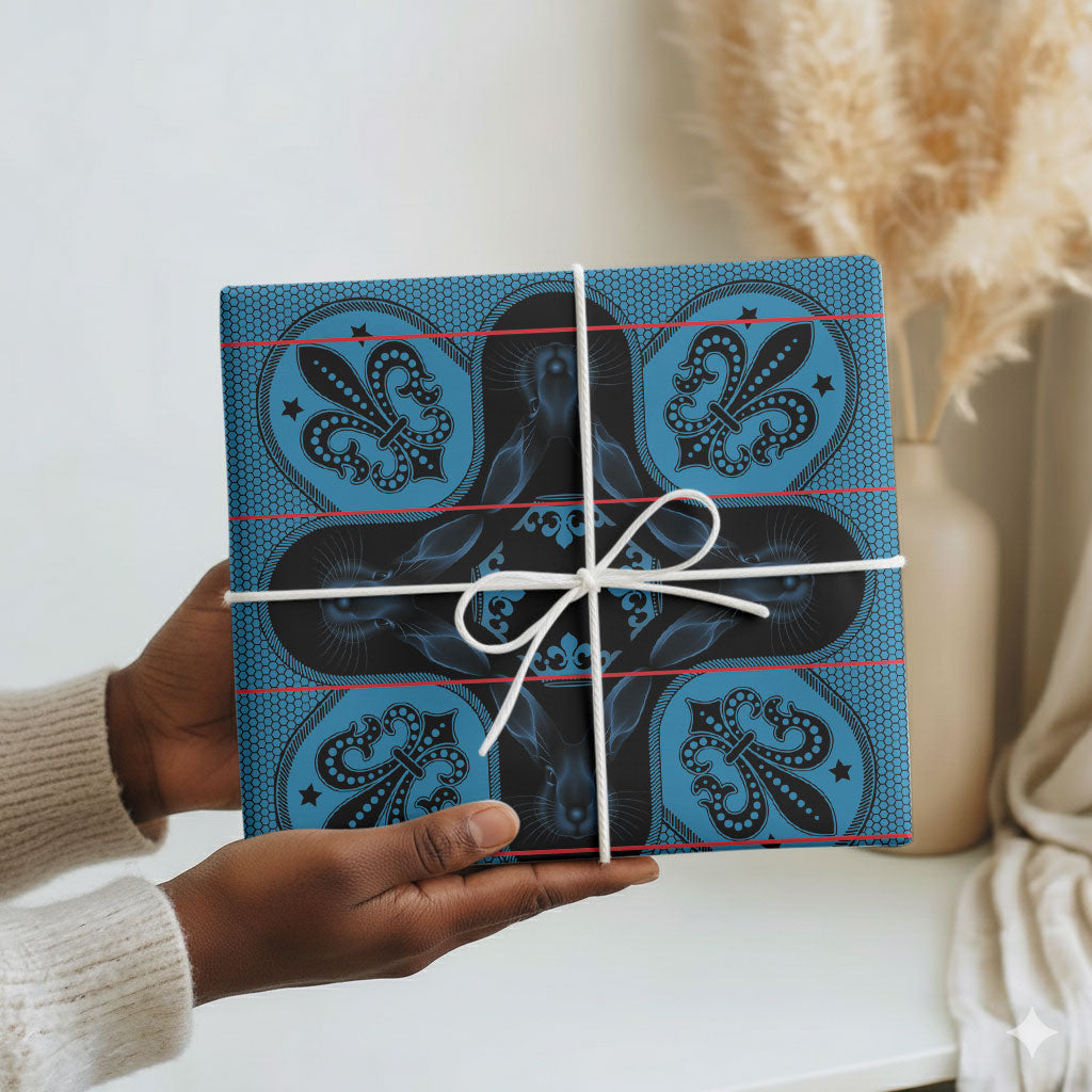 Bafokeng Rabbit Crown Palesa ea kharanium Wrapping Paper Blue Seanamarena Basotho Blanket Inspired