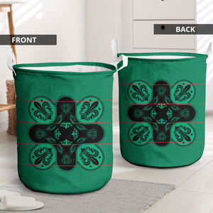 Bafokeng Rabbit Crown Palesa ea kharanium Laundry Basket Green Seanamarena Basotho Blanket Inspired