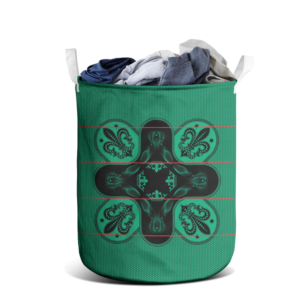 Bafokeng Rabbit Crown Palesa ea kharanium Laundry Basket Green Seanamarena Basotho Blanket Inspired