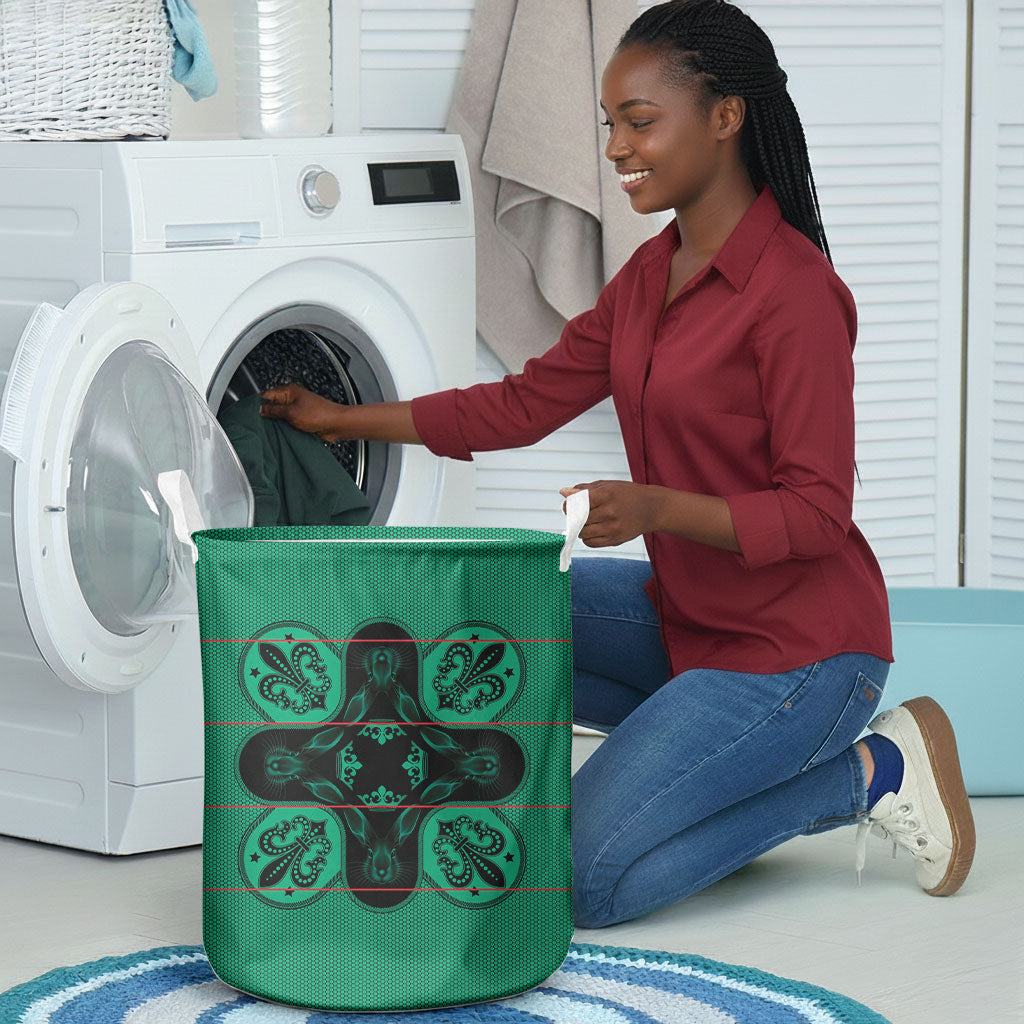 Bafokeng Rabbit Crown Palesa ea kharanium Laundry Basket Green Seanamarena Basotho Blanket Inspired
