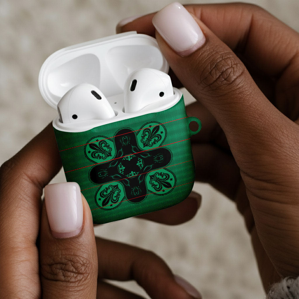 Bafokeng Rabbit Crown Palesa ea kharanium AirPods Case Green Seanamarena Basotho Blanket Inspired