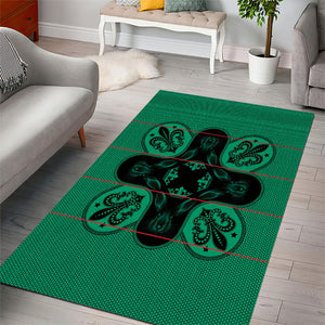 Bafokeng Rabbit Crown Palesa ea kharanium Area Rug Green Seanamarena Basotho Blanket Inspired
