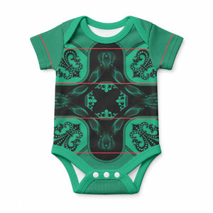Bafokeng Rabbit Crown Palesa ea kharanium Baby Onesie Green Seanamarena Basotho Blanket Inspired