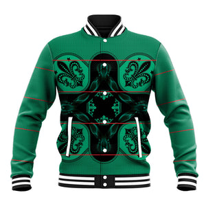 Bafokeng Rabbit Crown Palesa ea kharanium Baseball Jacket Green Seanamarena Basotho Blanket Inspired