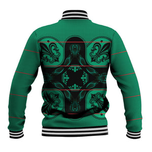 Bafokeng Rabbit Crown Palesa ea kharanium Baseball Jacket Green Seanamarena Basotho Blanket Inspired