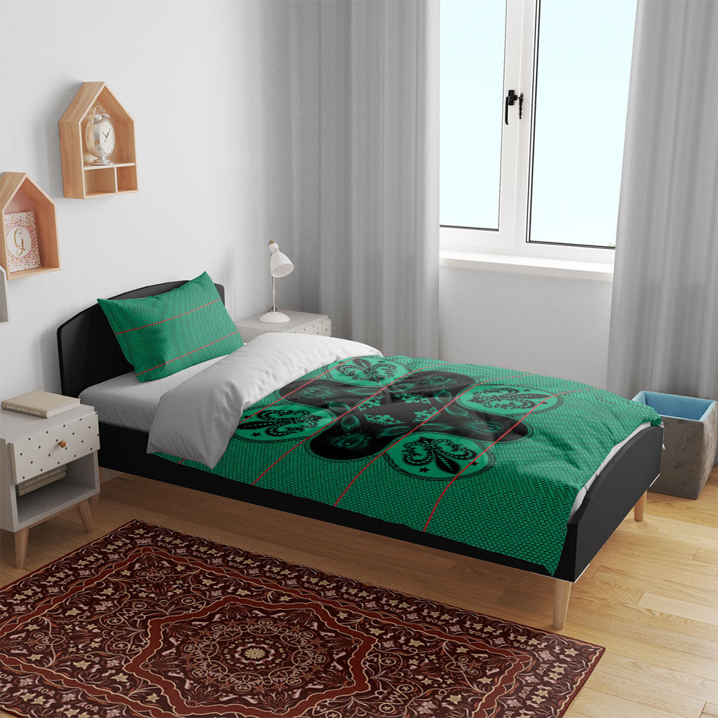 Bafokeng Rabbit Crown Palesa ea kharanium Bedding Set Green Seanamarena Basotho Blanket Inspired