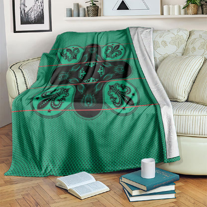 Bafokeng Rabbit Crown Palesa ea kharanium Blanket Green Seanamarena Basotho Blanket Inspired
