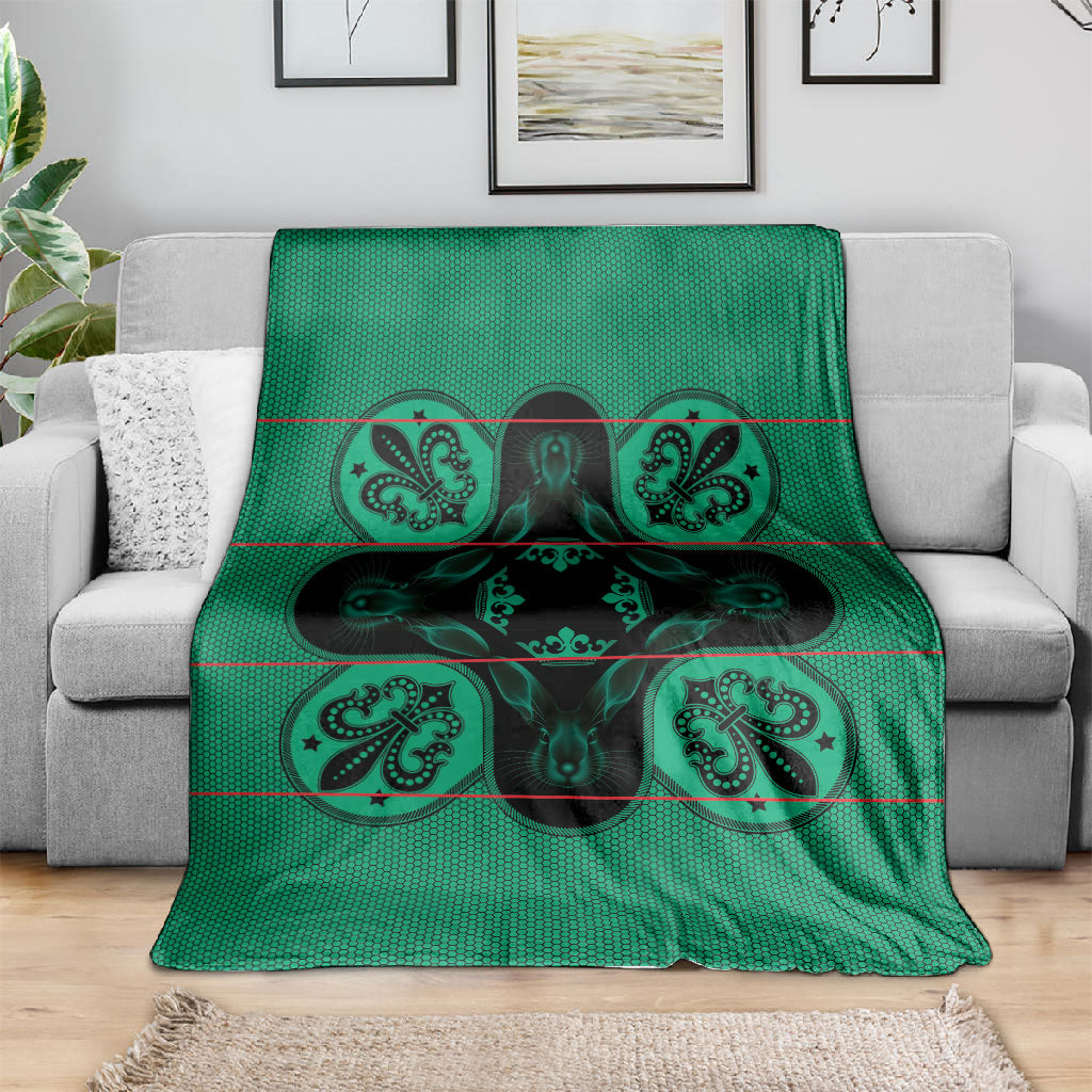 Bafokeng Rabbit Crown Palesa ea kharanium Blanket Green Seanamarena Basotho Blanket Inspired