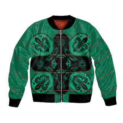 Bafokeng Rabbit Crown Palesa ea kharanium Bomber Jacket Green Seanamarena Basotho Blanket Inspired