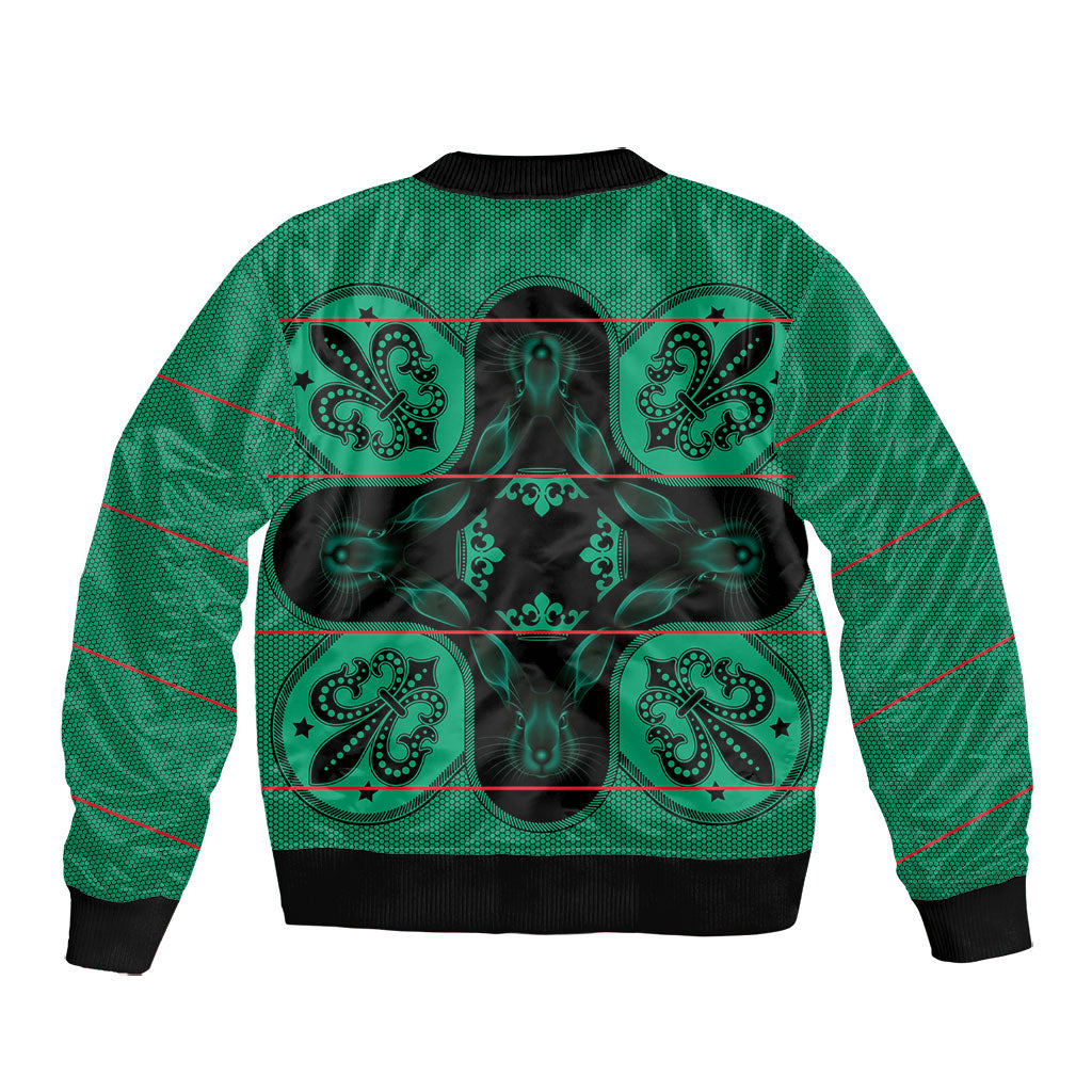 Bafokeng Rabbit Crown Palesa ea kharanium Bomber Jacket Green Seanamarena Basotho Blanket Inspired