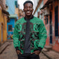 Bafokeng Rabbit Crown Palesa ea kharanium Bomber Jacket Green Seanamarena Basotho Blanket Inspired