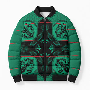 Bafokeng Rabbit Crown Palesa ea kharanium Bomber Puffer Jacket Green Seanamarena Basotho Blanket Inspired