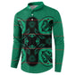 Bafokeng Rabbit Crown Palesa ea kharanium Button Sweatshirt Green Seanamarena Basotho Blanket Inspired
