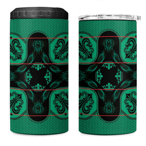 Bafokeng Rabbit Crown Palesa ea kharanium 4 in 1 Can Cooler Tumbler Green Seanamarena Basotho Blanket Inspired