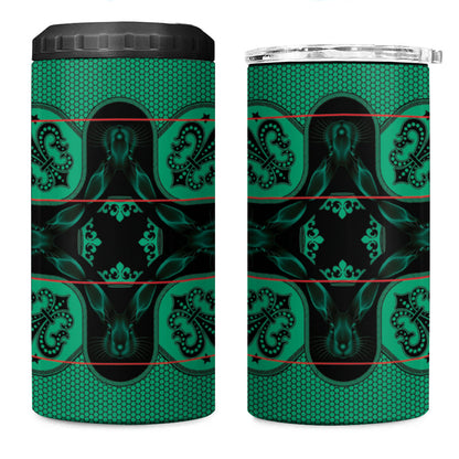 Bafokeng Rabbit Crown Palesa ea kharanium 4 in 1 Can Cooler Tumbler Green Seanamarena Basotho Blanket Inspired