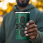 Bafokeng Rabbit Crown Palesa ea kharanium 4 in 1 Can Cooler Tumbler Green Seanamarena Basotho Blanket Inspired