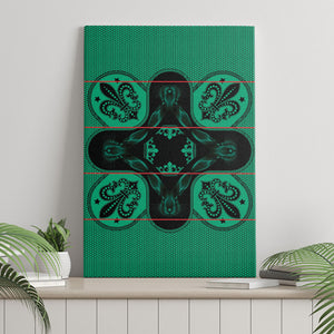 Bafokeng Rabbit Crown Palesa ea kharanium Canvas Wall Art Green Seanamarena Basotho Blanket Inspired
